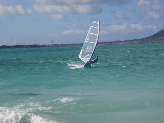 Gesine playing in Kailua Bay