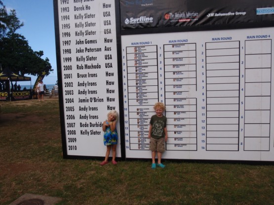 some big names on that list, check out how many times Kelly Slater has won the Pipeline Masters