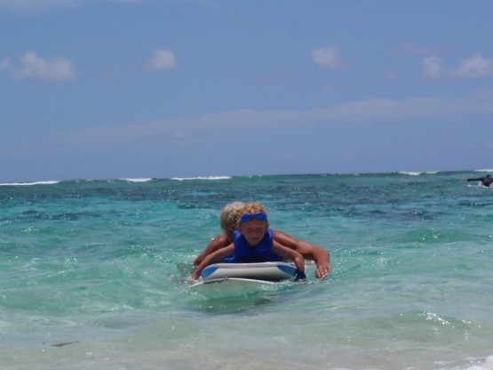 Robinson surfing with Daddy