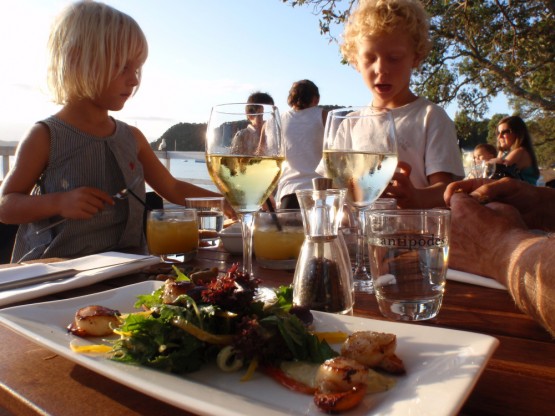 russell_dinner very tasty scallops, not cheap, but a gift for our taste sensations