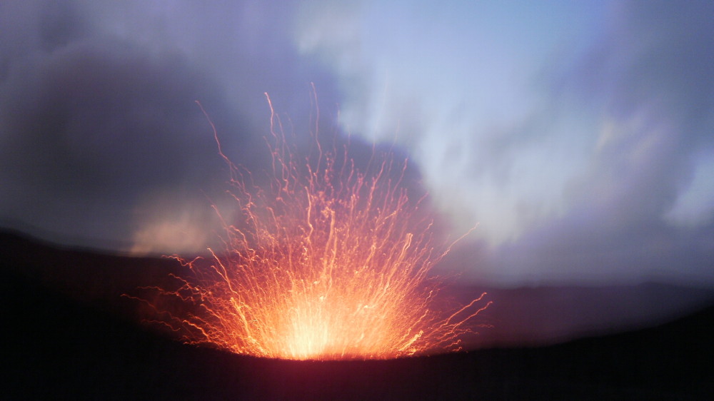the most impressive firework I have ever seen (photo courtesy of Xenia Aurora Corvin who we met on our trip to Tanna)