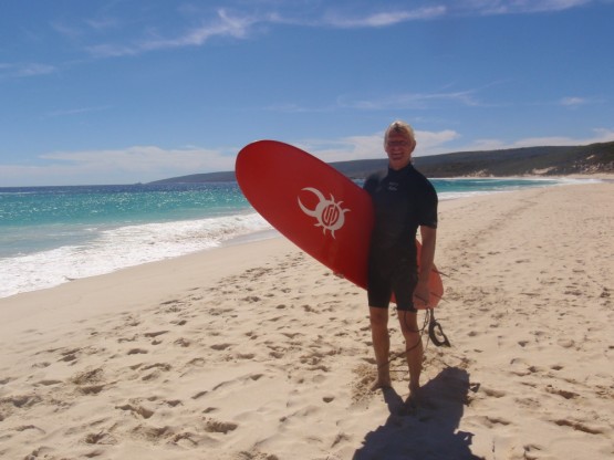 Smith's Beach again, which features a heavy surf break on a reef in the middle