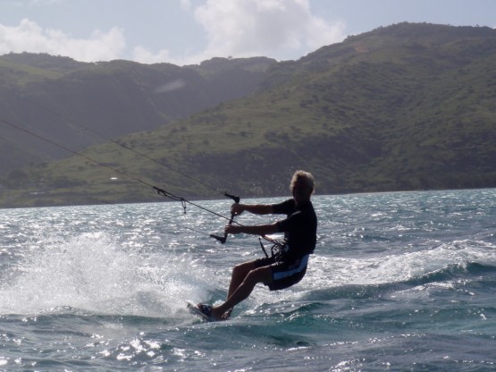 Gerry enjoying the ride to Ile aux chats